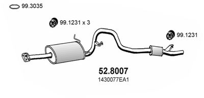 ASSO 52.8007 Глушитель выхлопных газов  для SUZUKI VITARA Cabrio (ET, TA) 1.6 i 16V (TA02, SE416)