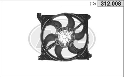 AHE 312.008 Вентилятор системы охлаждения двигателя  для HYUNDAI TRAJET (Хендай Тражет)