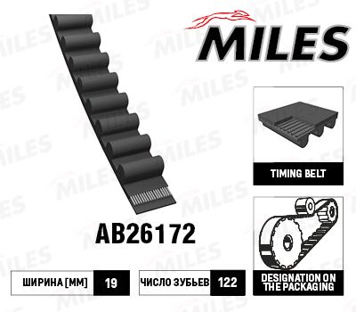 Зубчатый ремень MILES AB26172 для MITSUBISHI SAPPORO