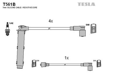 Комплект проводов зажигания TESLA T561B для ROVER 100