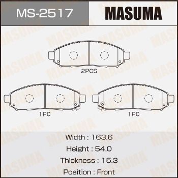 Комплект тормозных колодок MASUMA MS-2517 для NISSAN LEAF