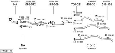 ABGASANLAGE BOSAL SYS13130
