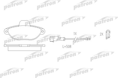 Комплект тормозных колодок, дисковый тормоз PATRON PBP925 для LANCIA Y10