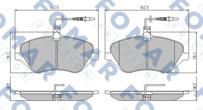 Комплект тормозных колодок, дисковый тормоз FOMAR Friction FO 934981 для CITROËN C5
