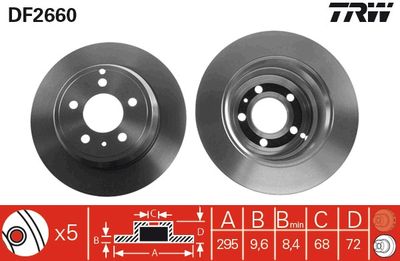 TRW DF2660 Тормозные диски  для VOLVO 850 (Вольво 850)