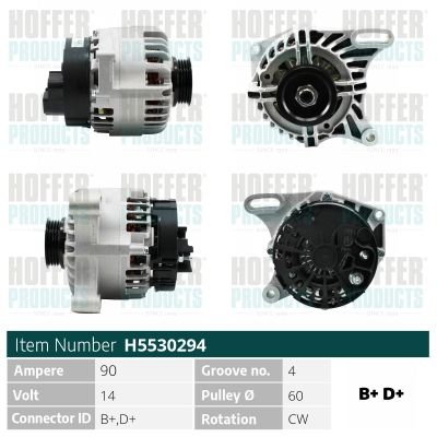 Генератор HOFFER H5530294 для FIAT SEICENTO