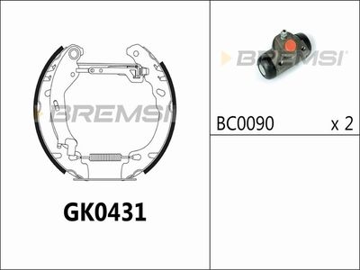 BREMSI GK0431 Тормозные колодки барабанные  для FIAT PANDA (169_) 1.2 4x4 (169.AXB2A)