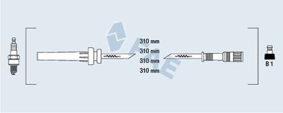 Комплект проводов зажигания FAE 83984 для CHRYSLER SEBRING