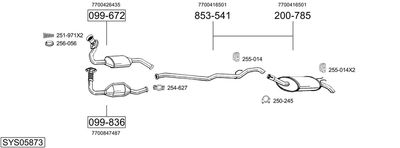 Układ wydechowy BOSAL SYS05873
