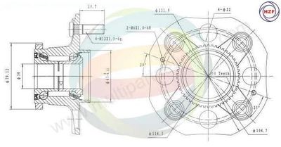 Multiparts 70-040072 Ступица  для HONDA ACCORD VI (CK, CG, CH, CF) 2.0 i (CG9)