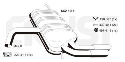 Глушитель выхлопных газов конечный ERNST 642101 для SEAT ALTEA