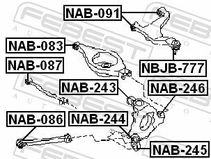 Mounting, control/trailing arm NAB-091