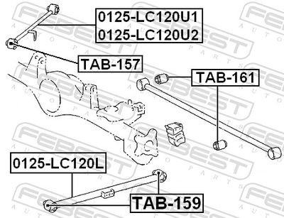 Mounting, control/trailing arm TAB-159