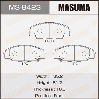 Комплект тормозных колодок MASUMA MS-8423 для HONDA S2000