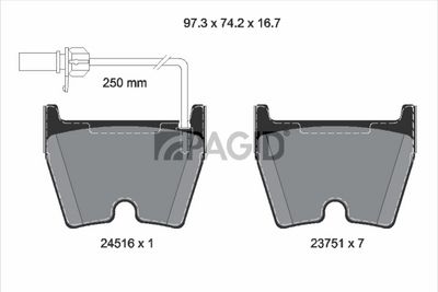Sada brzdových destiček, kotoučová brzda PAGID T2079N