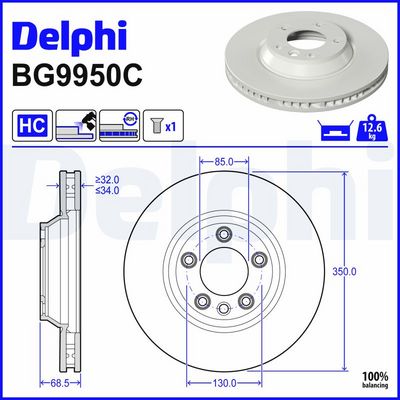 спирачен диск DELPHI BG9950C