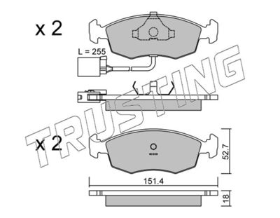 Комплект тормозных колодок, дисковый тормоз TRUSTING 096.1 для FORD SCORPIO