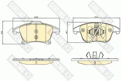 Комплект тормозных колодок, дисковый тормоз GIRLING 6120752 для FORD FUSION