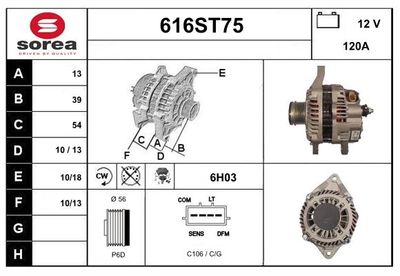 STARTCAR 616ST75 Генератор для CITROËN C-CROSSER ENTERPRISE (VU_, VV_) 2.4 16V STARTCAR 616ST75 Генератор для CITROËN C-CROSSER ENTERPRISE (VU_, VV_) 2.4 16V