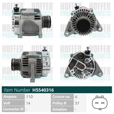 Генератор HOFFER H5540316 для JEEP CHEROKEE