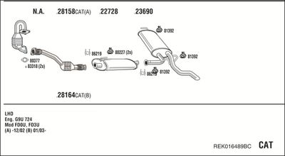 Układ wydechowy WALKER REK016489BC