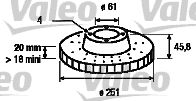 Тормозной диск VALEO 186287 для SEAT MALAGA