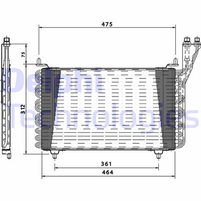 Конденсатор, кондиционер DELPHI TSP0225158 для CITROËN BX