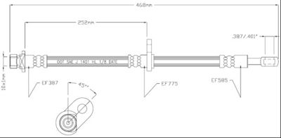 MOTAQUIP VBJ514 Тормозной шланг  для HONDA ACCORD VI (CK, CG, CH, CF) 2.0 i (CG9)