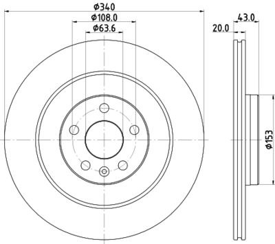 Тормозной диск HELLA 8DD 355 132-071 для VOLVO XC90