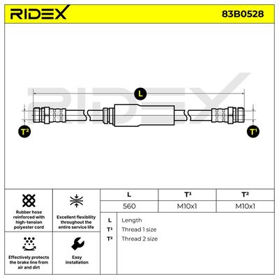 спирачен маркуч RIDEX 83B0528
