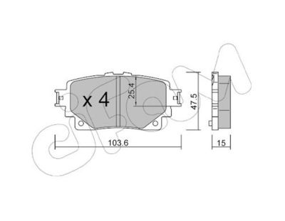 комплект спирачно феродо, дискови спирачки CIFAM 822-1229-0
