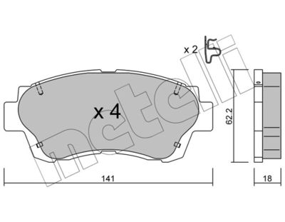 Комплект тормозных колодок, дисковый тормоз METELLI 22-0167-0 для LEXUS LS