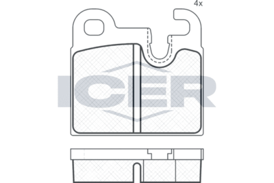 Комплект тормозных колодок, дисковый тормоз ICER 180302 для BMW 2500-3.3