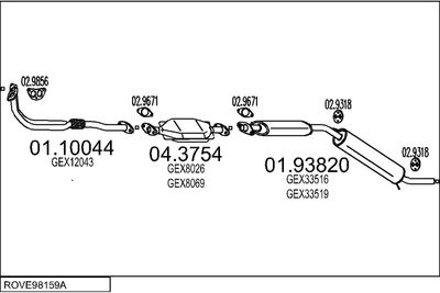 SISTEM DE ESAPAMENT MTS ROVE98159A003097