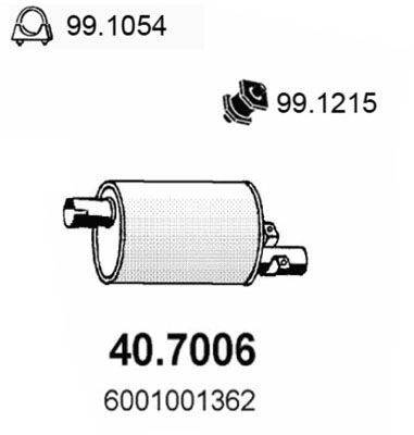Глушитель выхлопных газов конечный ASSO 40.7006 для RENAULT 5