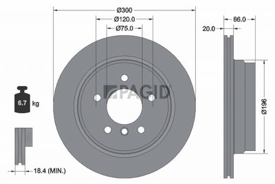спирачен диск PAGID 54549NC