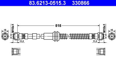 ATE 83.6213-0515.3 Тормозной шланг  для AUDI Q7 (Ауди Q7)