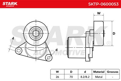 обтящна ролка, пистов ремък STARK SKTP-0600053