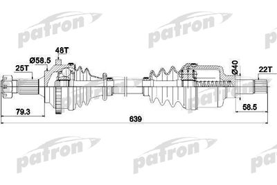 PATRON PDS1563 Сальник полуоси  для PEUGEOT 206 (Пежо 206)