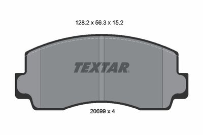 Комплект тормозных колодок, дисковый тормоз TEXTAR 2069901 для MITSUBISHI SAPPORO