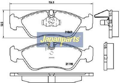 Sada brzdových doštičiek, kotúčová brzda JAPANPARTS PA-0402AF