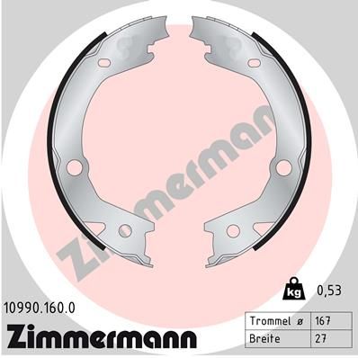 ZIMMERMANN Bremsbackensatz, Feststellbremse (10990.160.0)