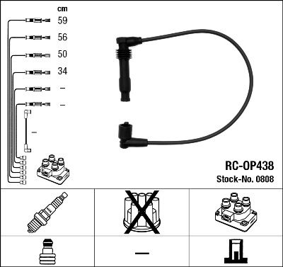 Комплект проводов зажигания NGK 0808 для OPEL TIGRA