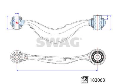 Рычаг независимой подвески колеса, подвеска колеса SWAG 33 10 8812 для ROLLS-ROYCE PHANTOM