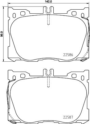 Комплект тормозных колодок, дисковый тормоз HELLA 8DB 355 031-701 для MERCEDES-BENZ EQC