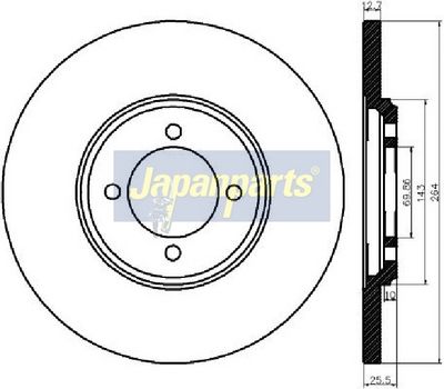 JAPANPARTS Stabdžių diskas