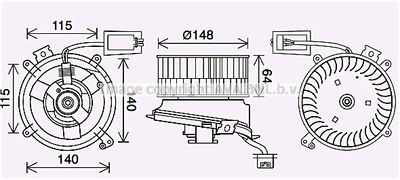 Вентилятор салона AVA QUALITY COOLING MS8702 для MERCEDES-BENZ C-CLASS