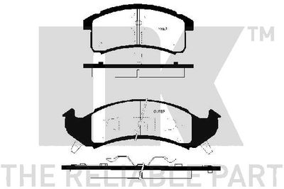 Комплект тормозных колодок, дисковый тормоз NK 229213 для CADILLAC FLEETWOOD