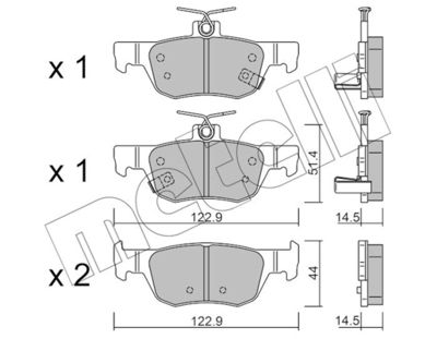 Комплект тормозных колодок, дисковый тормоз METELLI 22-1226-0 для MAZDA MX-30