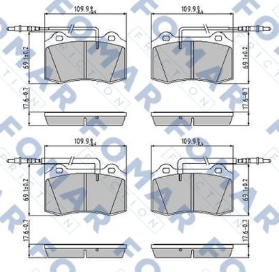 FOMAR Friction FO 800381 Тормозные колодки и сигнализаторы  для PEUGEOT 406 (Пежо 406)